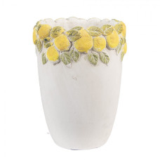 Cementový květináč s plastickými citrony Terazzo I S – 13x17 cm