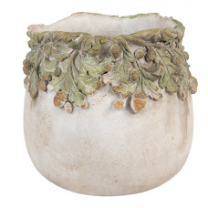 Cementový květináč s plastickými žaludy Terazzo I M – 19x17 cm