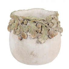 Cementový květináč s plastickými žaludy Terazzo I S – 15x13 cm