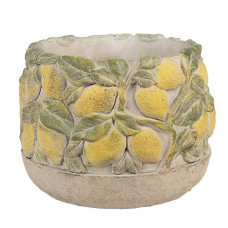 Cementový květináč s plastickými citrony Terazzo V – 19x15 cm