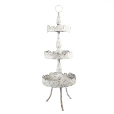 Velký kovový stojan / etažér se 3 patry a kroužkem na přenášení – 36x104 cm