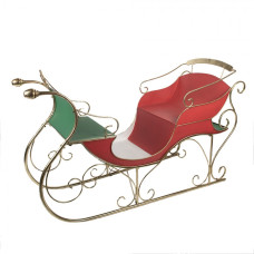 Velké kovové vánoční sáně červeno-zelené – 169x67x106 cm