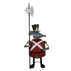 Velká kovová dekorace myšák vojáček z Louskáčka s halapartnou – 50x37x127 cm