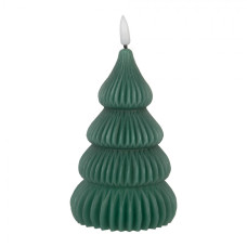 Zelená LED svíčka ve tvaru stromku Bobby – 8x15 cm