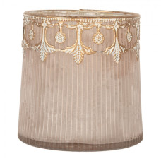 Růžovobéžový skleněný svícen Klalies – 10x10 cm