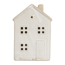 Béžový keramický domeček s LED světýlkem Boekend VII – 7x4x11 cm