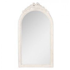 Bílé zrcadlo se zaoblenou vrchní částí ve vinatge stylu Juljan – 50x4x92 cm