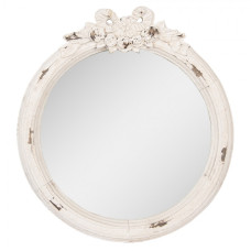 Bílé kulaté zrcadlo ve vintage stylu Juljan – 48x6x52 cm