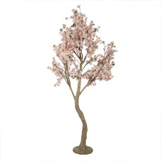Velká umělá rostlina rozkvetlá růžová třešeň – 250 cm