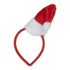 Vánoční veselá čelenka s červenou čepičkou Santa Claus – 27 cm