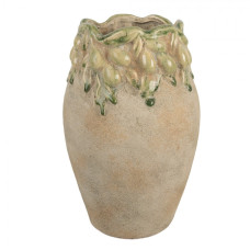 Cementový květináč / amfora s plastickými olivami Terazzo II – 18x27 cm