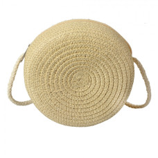 Kulatá malá letní kabelka ve slaměném stylu – 14x8 cm