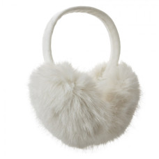 Bílé plyšové klapky na uši Juliska – univerzální velikost