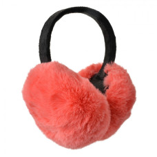 Růžové plyšové klapky na uši s černou čelenkou Liora – univerzální velikost