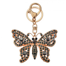 Černo-zlatý přívěšek na klíče motýl – 6x2x8 cm