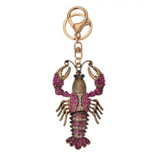 Růžový přívěšek na klíče rak – 5x2x9 cm