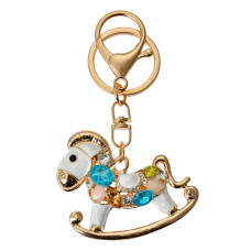 Barevný přívěšek na klíče houpací koník – 6x2x4 cm