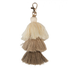 Hnědo-béžový střapec na klíče