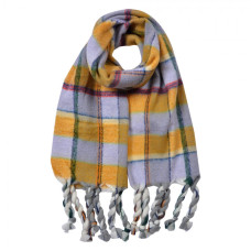 Žluto-fialová dámská zimní šála Ivo – 50x200 cm