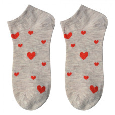 Béžové kotníkové ponožky se srdíčky Be My Valentine – velikost UNI