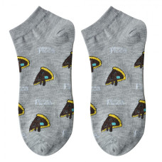 Šedé kotníkové ponožky s pizzou Just One Slice – velikost UNI