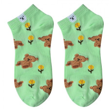 Zelené kotníkové ponožky s medvídky Bear-ish – velikost UNI