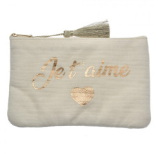 Bílá kosmetická taštička Je t’aime – 17x11 cm
