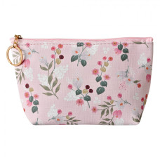 Růžová kosmetická taštička s květy Roial – 21x5x13 cm