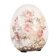 Keramická dekorace vejce s růžemi Rosien S – 7x9 cm