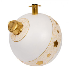 Stojan na vánoční stromeček bílo-zlatá kulatá ozdoba – 40x38x38 cm