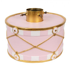 Stojan na vánoční stromeček růžovo-zlatý bubínek – 40x40x30 cm