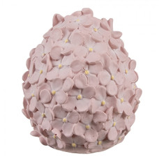 Dekorace růžové vajíčko pokryté květinami – 6x7 cm