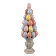 Velikonoční dekorace barevná vajíčková špička na podnose – 14x40 cm