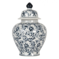 Keramická váza s víkem a modrým dekorem Albertus – cm 14x21