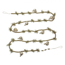 Stříbrný vánoční řetěz se skleněnými ptáčky 2 ks – 2x180 cm