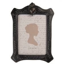 Černý fotorámeček se srdcem ve vrchní části Xadoken – 18x3x25 cm na fotografii 13x18 cm