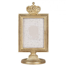 Zlatý fotorámeček s královskou korunou a podstavcem Varaxu – 9x6x17 cm