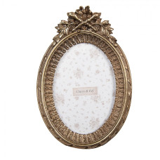 Zlatý oválný fotorámeček ve stylu erbu Rimuhemis – 15x3x22 cm na fotografii 10x15 cm