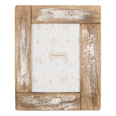 Dřevěný fotorámeček s patinou Etcel – 21x2x26 cm na fotografii 13x18 cm