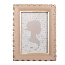 Růžový fotorámeček s vlnkovaným okrajem Alémi – 15x3x20 cm na fotografii 10x15 cm