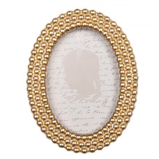 Zlatý oválný fotorámeček s bublinkatou strukturou Bruisend – 8x2x11 cm na fotografii 6x9 cm