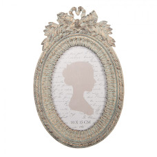 Šedomodrý fotorámeček s patinou Julpas – 15x3x23 cm na fotografii 10x15 cm