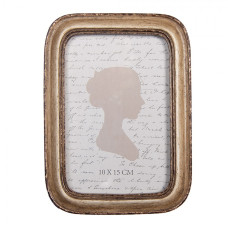 Hnědý fotorámeček s patinou Clairejan – 14x2x19 cm na fotografii 10x15 cm