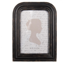 Černohnědý fotorámeček s patinou Claudette – 15x2x20 cm na fotografii 10x15 cm