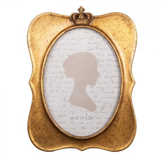 Zlatý fotorámeček s korunou Prinses – 14x2x19 cm na fotografii 10x15 cm