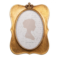Zlatý fotorámeček s korunou Prinses – 17x2x22 cm na fotografii 13x18 cm