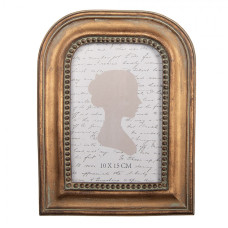 Hnědý fotorámeček s oblými rohy Liserens – 16x2x21 cm na fotografii 10x15 cm