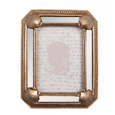 Zlatý fotorámeček s mušlemi a zrcadly Kwibbelaar – 9x2x12 cm na fotografii 6x9 cm
