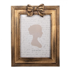 Zlatý fotorámeček s mašlí a patinou Laurent – 19x3x25 cm na fotografii 13x18 cm