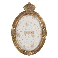 Zlatý oválný fotorámeček s korunou Rensjan – 16x3x24 cm na fotografii 13x18 cm